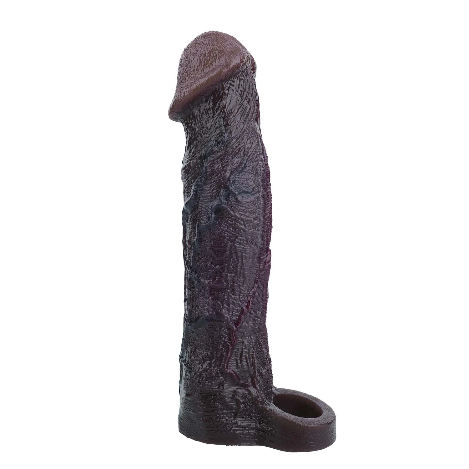 Leo 9.1"×2.2" Huge Black Realistic Silicone Penis Extender | 10 Vibration Modes